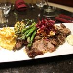 beef tenderloin with asparagus and mashed potatoes